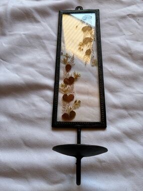Lasting Impressions stained glass pressed real flower Hearts window candle Spike